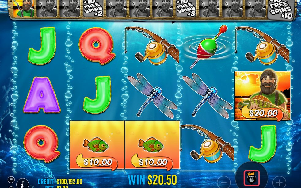 Free Spins med Fisherman Wild på alla rullar